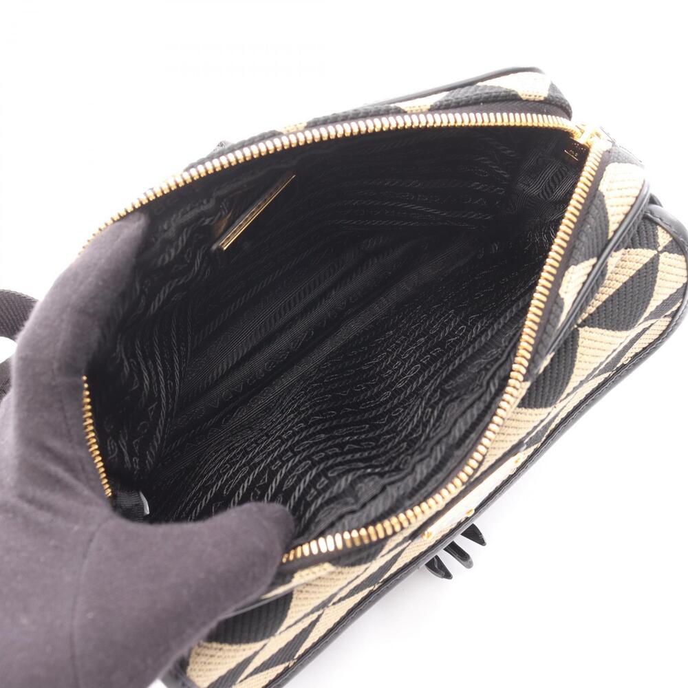 Prada beige Symbole bag Shoulder embroidered black